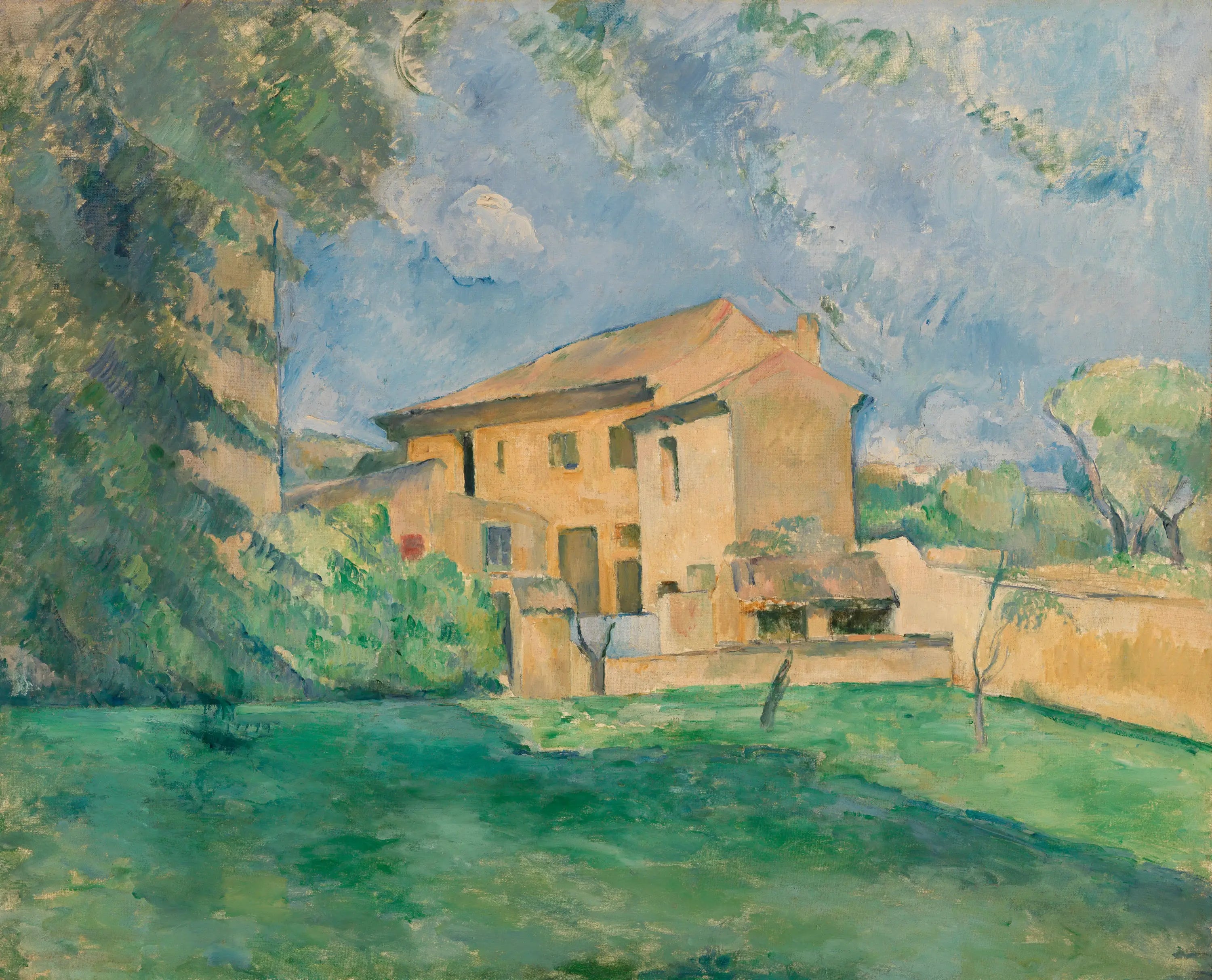 Reproduction du tableau « La Ferme au Jas de Bouffan - Paul Cézanne » par Alpha Reproduction en peinture à l’huile