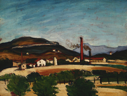 Reproduction du tableau « Usines près du Mont de Cengle - Paul Cézanne » par Alpha Reproduction en peinture à l’huile