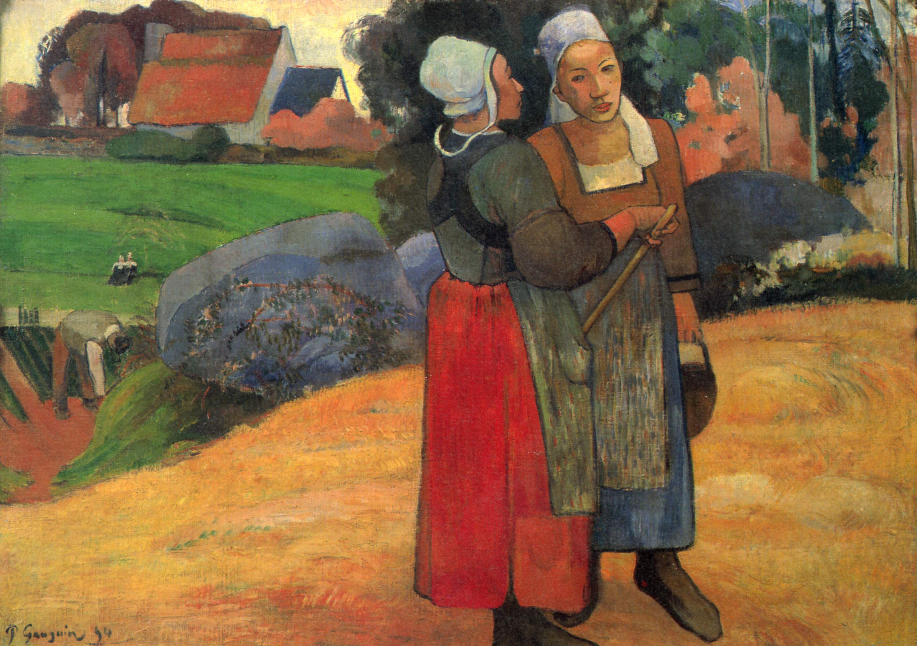 Reproduction du tableau « Paysannes bretonnes - Paul Gauguin » par Alpha Reproduction en peinture à l’huile