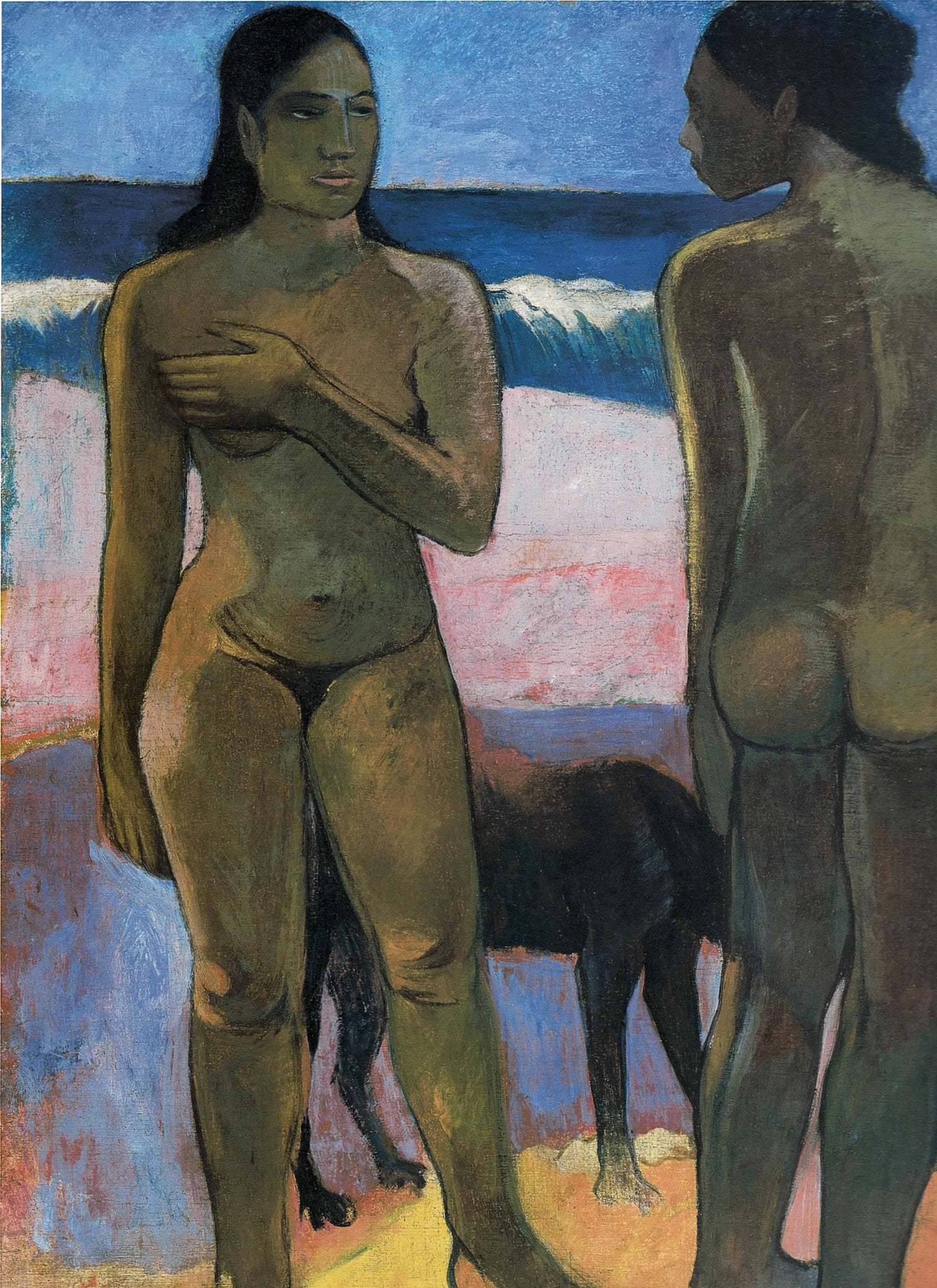 Reproduction du tableau « Deux Tahitiennes sur la plage - Paul Gauguin » par Alpha Reproduction en peinture à l’huile