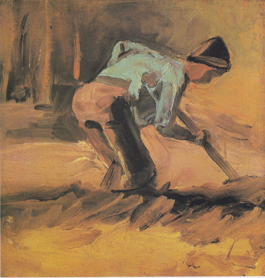 Reproduction du tableau « Paysan creusant - Vincent van Gogh » par Alpha Reproduction en peinture à l’huile