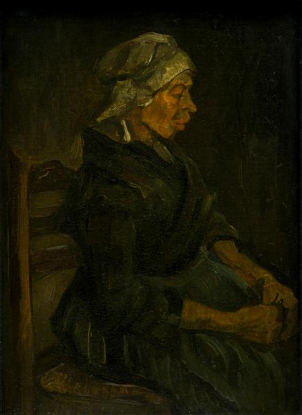 Peasant Woman Sitting with a White Bonnet - Vincent van Gogh