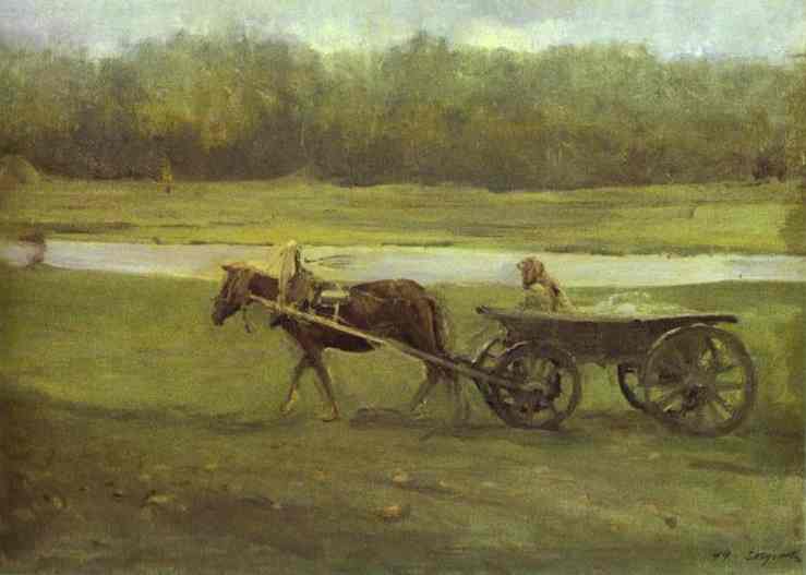 Peasant woman in a cart - Valentin Serov