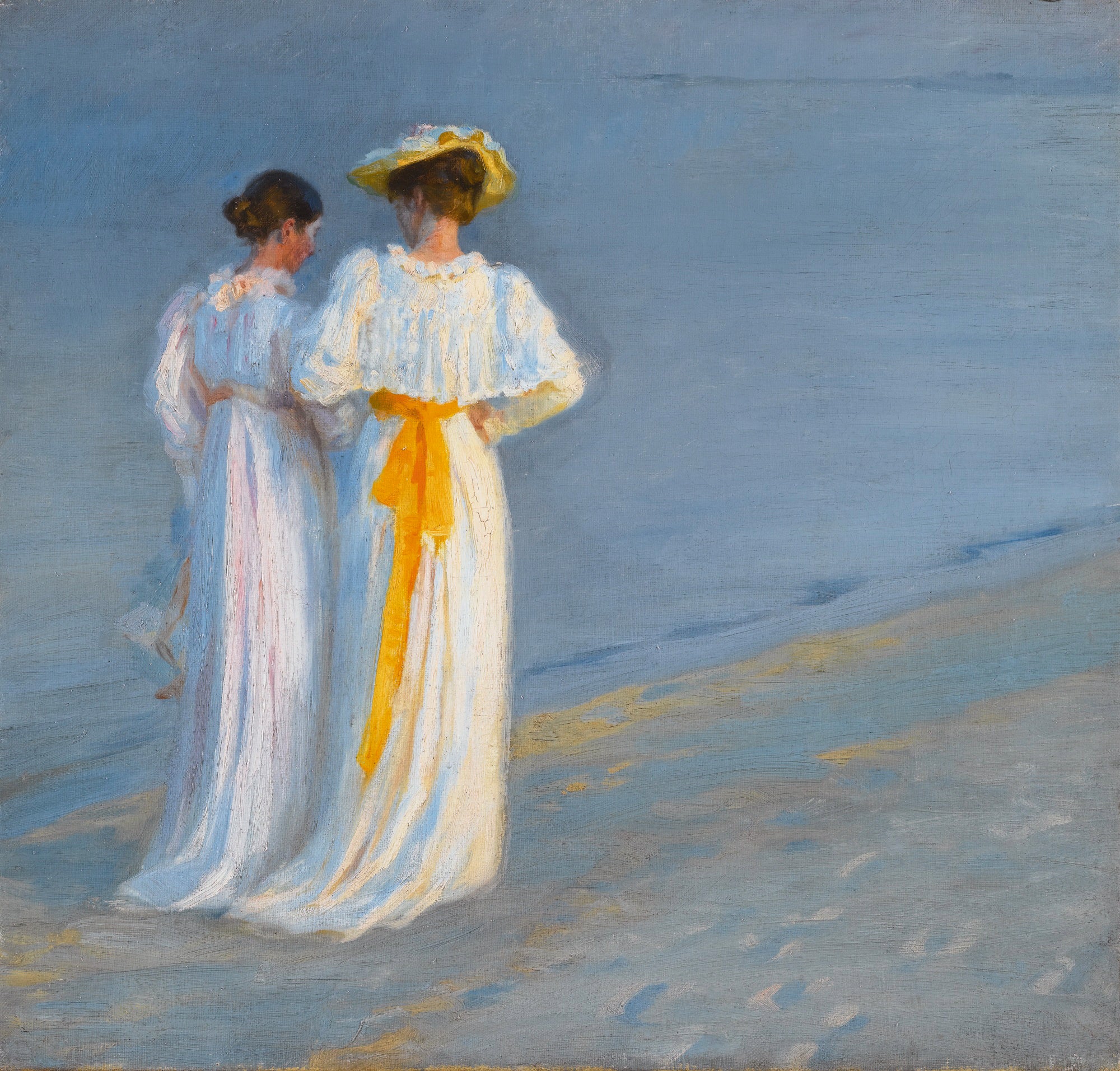 Anna Ancher and Marie Krøyer on the beach of Skagen - Peder Severin Krøyer