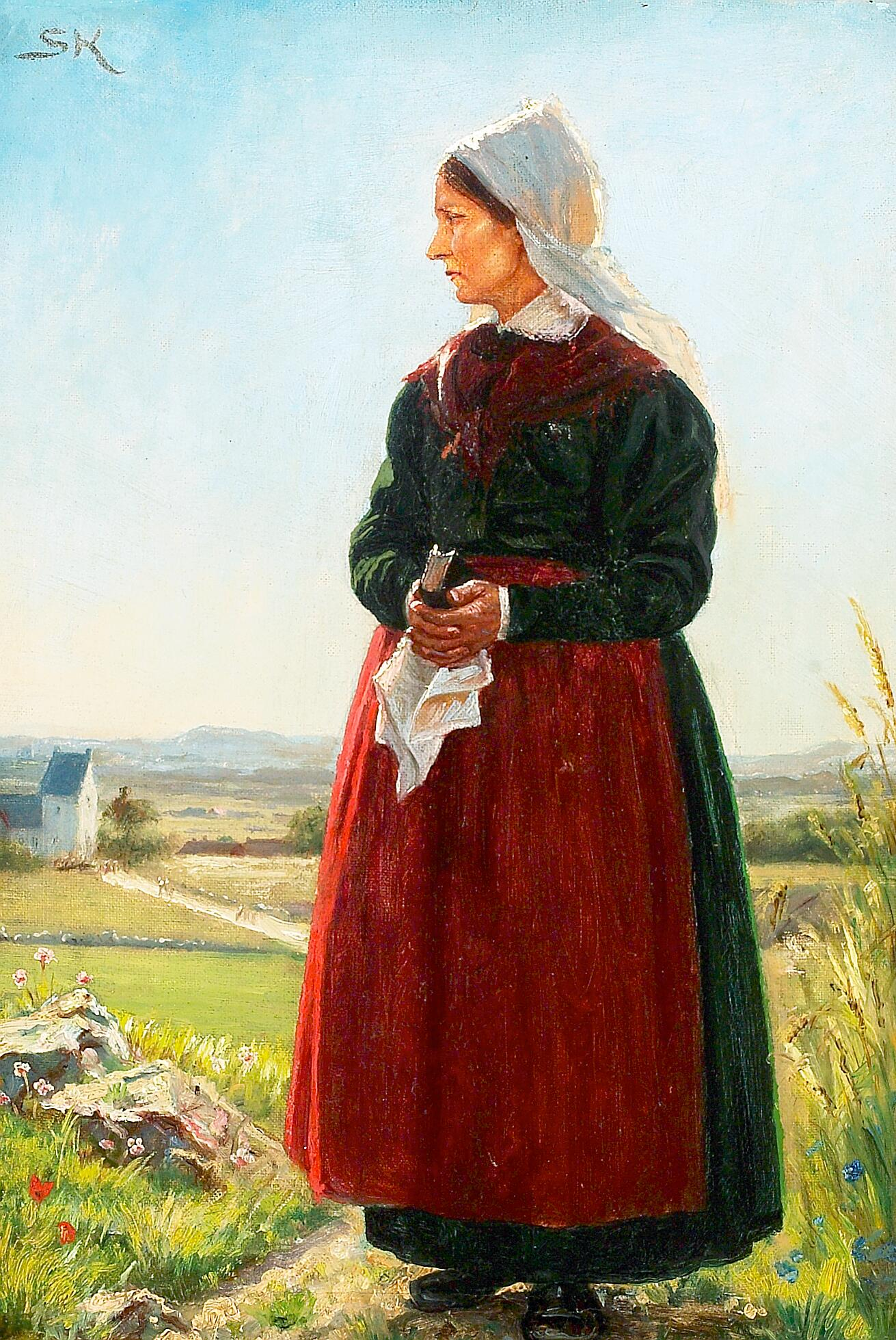 The fisherman's wife dressed for church. Arildsleje, Sweden. - Peder Severin Krøyer