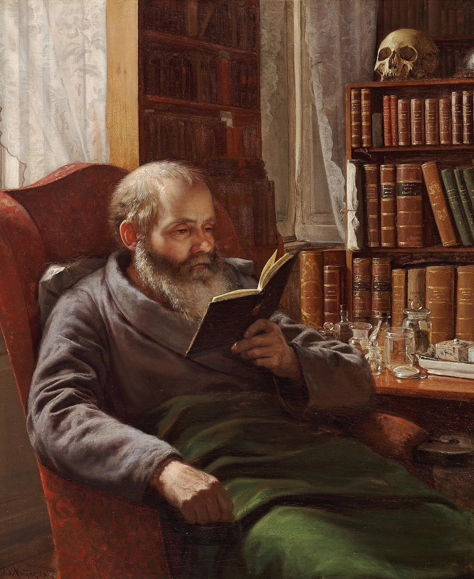 Portrait du père adoptif de l’artiste le zoologue et professeur Henrik Nicolai Krøyer - Peder Severin Krøyer - Alpha