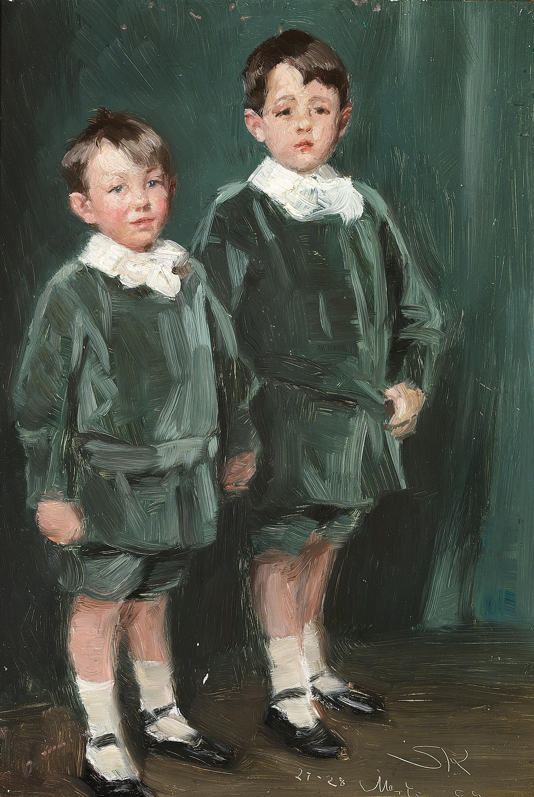 Two Brothers. Study for a Portrait of the Boys Jørgen and Tyge Bendix. - Peder Severin Krøyer