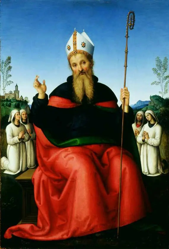 Saint Augustine with Members of the Confrérie de Pérouse - Pietro Perugino