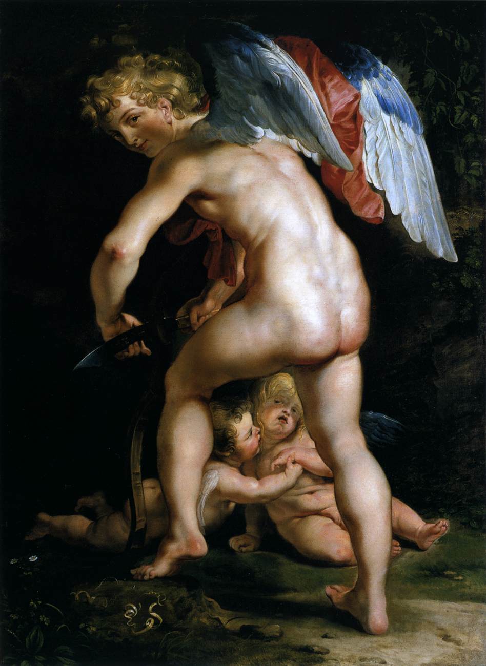 Cupid (Eros) Carving the Bow - Peter Paul Rubens