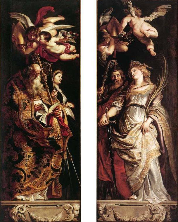 Elevation of the Cross: Saints Eloi and Catherine - Peter Paul Rubens