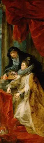 Right panel of the Ildefonse altarpiece (Isabelle with Elisabeth of Hungary) - Peter Paul Rubens