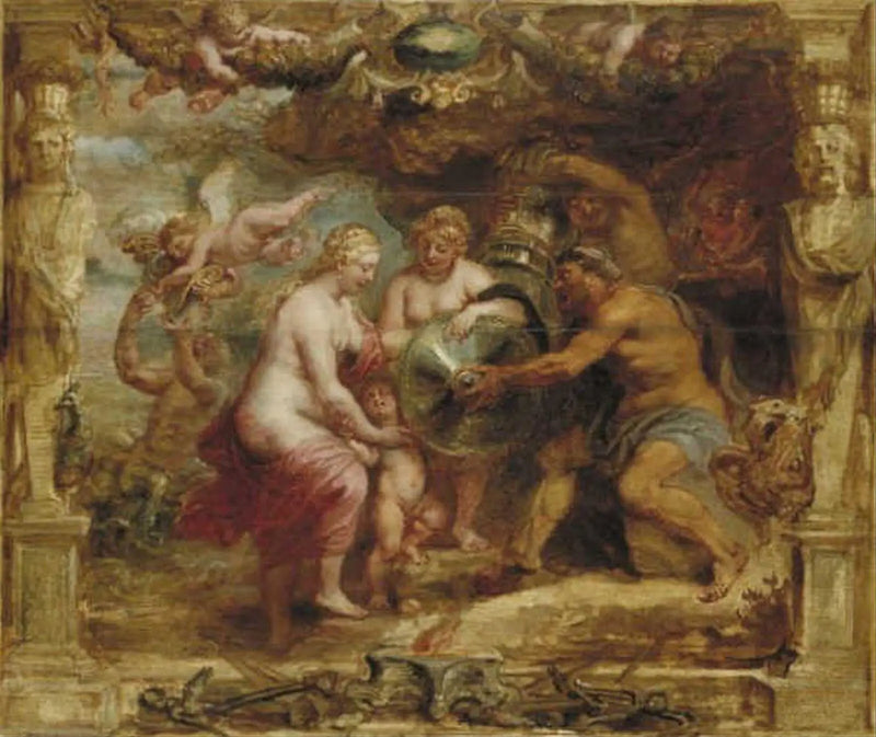 Thétis receiving Achilles' weapons by Vulcan - Peter Paul Rubens