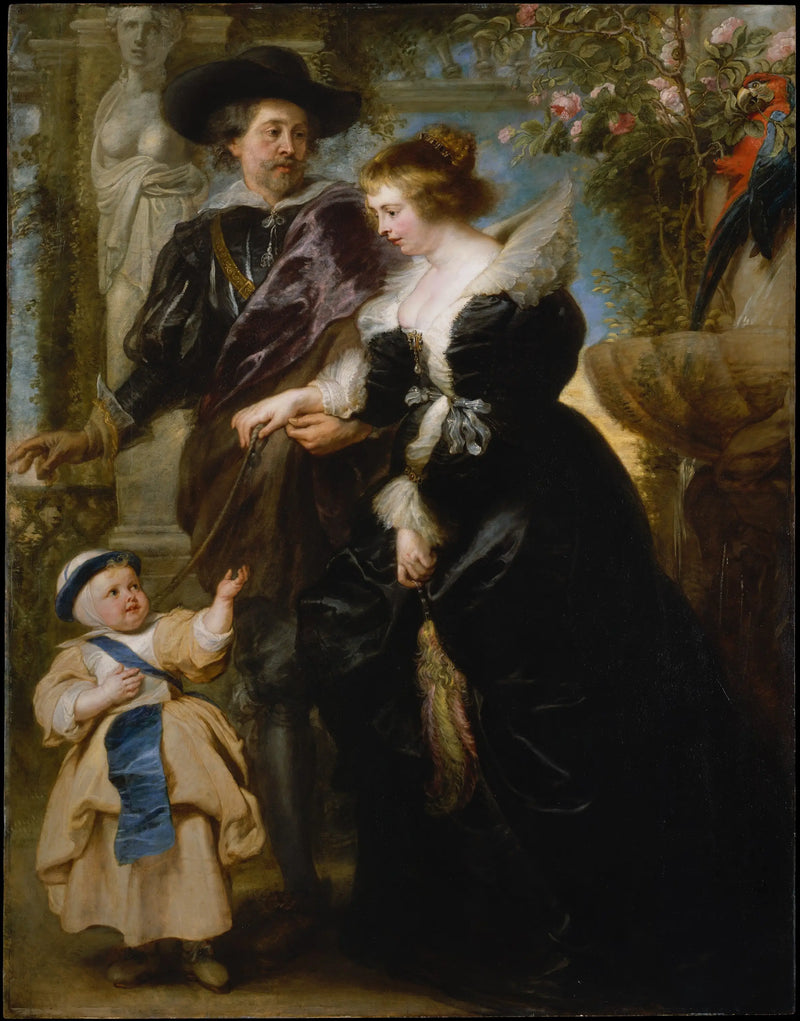 Rubens, his wife Hélène Fourment (1614-1673) and one of their children