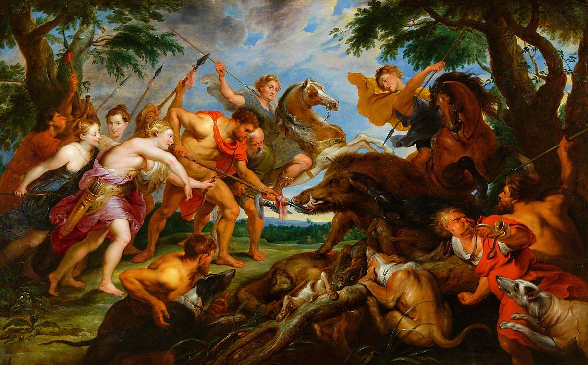 Atalanta and Meleager Pursuing the Calydonian Boar - Peter Paul Rubens