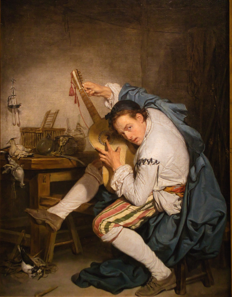 The Guitarist (The Birdcatcher). - Jean-Baptiste Greuze