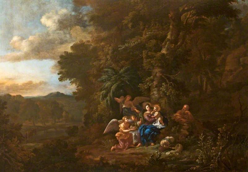 Paysage avec le reste du vol vers l'Égypte - Pier Francesco Mola