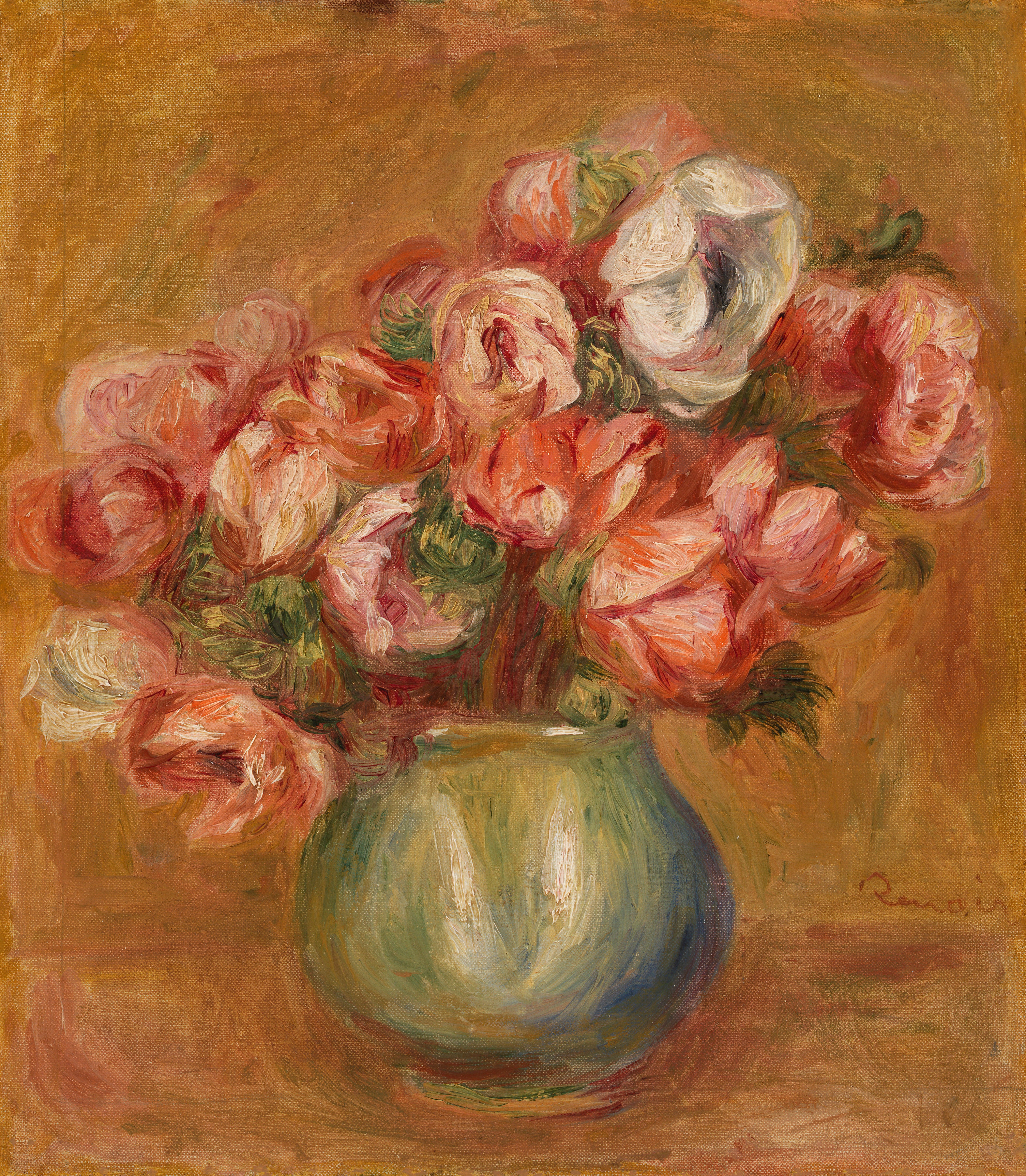 Reproduction du tableau « Anémones (Anémones) - Pierre-Auguste Renoir » par Alpha Reproduction en peinture à l’huile