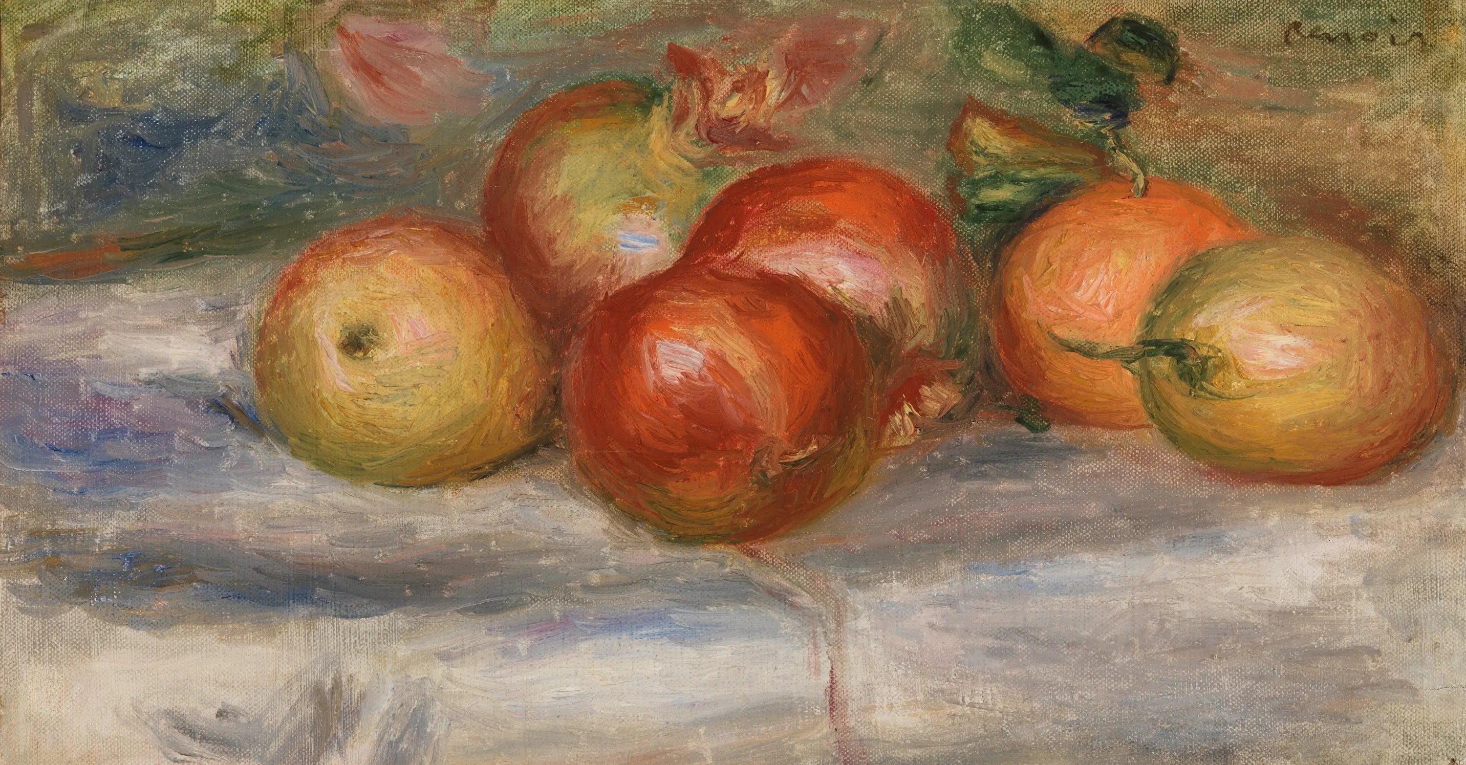 Reproduction du tableau « Pommes, Orange et Citron (Pommes, oranges et citrons) - Pierre-Auguste Renoir » par Alpha Reproduction en peinture à l’huile