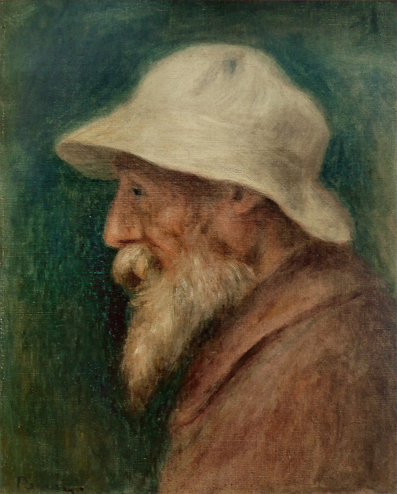 Self-Portrait with a White Hat - Pierre-Auguste Renoir