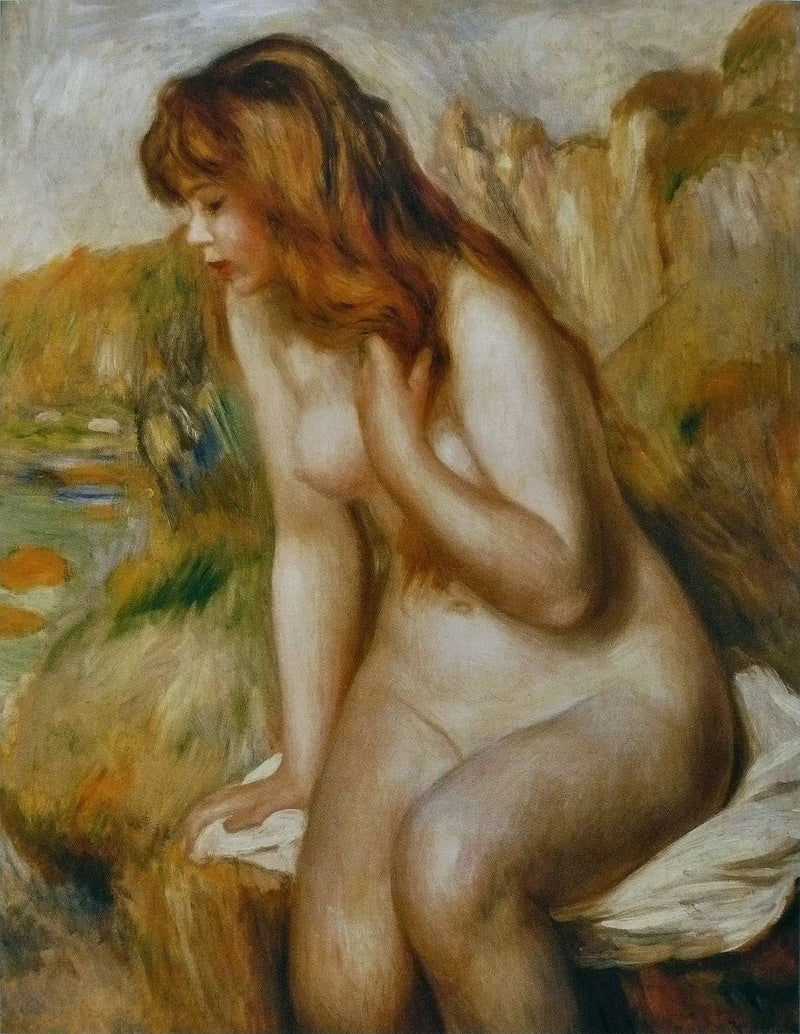 Seated Bather on the Rock - Pierre-Auguste Renoir