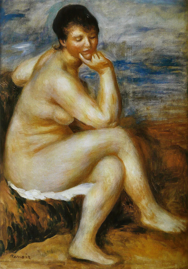 Seated Bather on a Rock - Pierre-Auguste Renoir