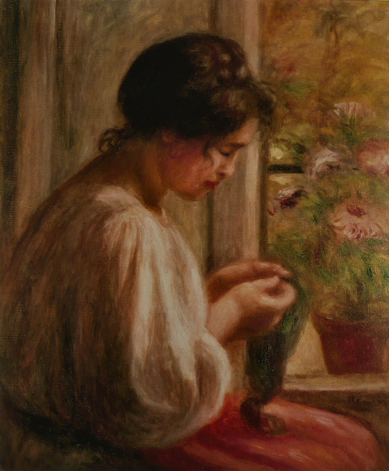 Seamstress at the Window - Pierre-Auguste Renoir