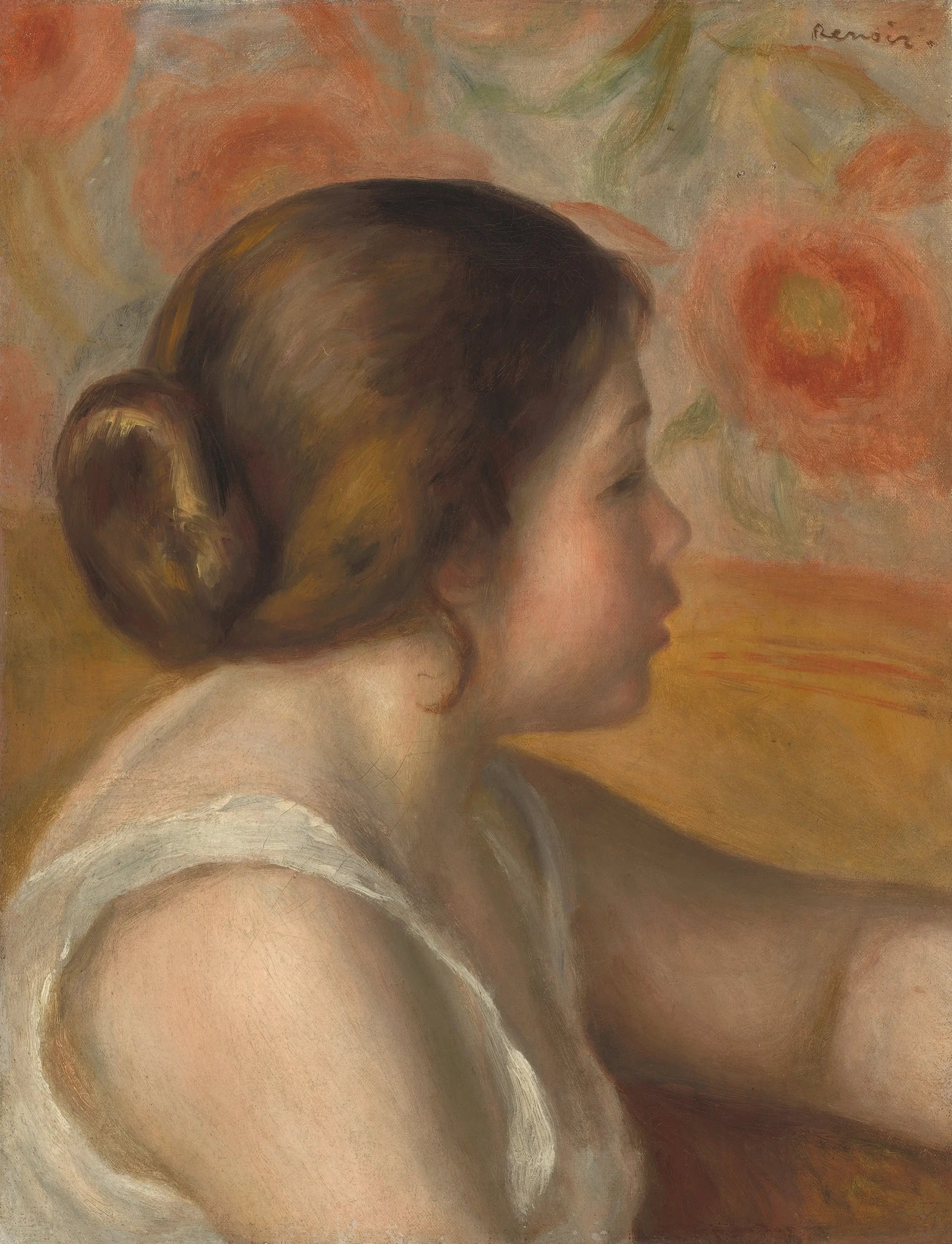 Reproduction du tableau « Tête de jeune fille - Pierre-Auguste Renoir » par Alpha Reproduction en peinture à l’huile
