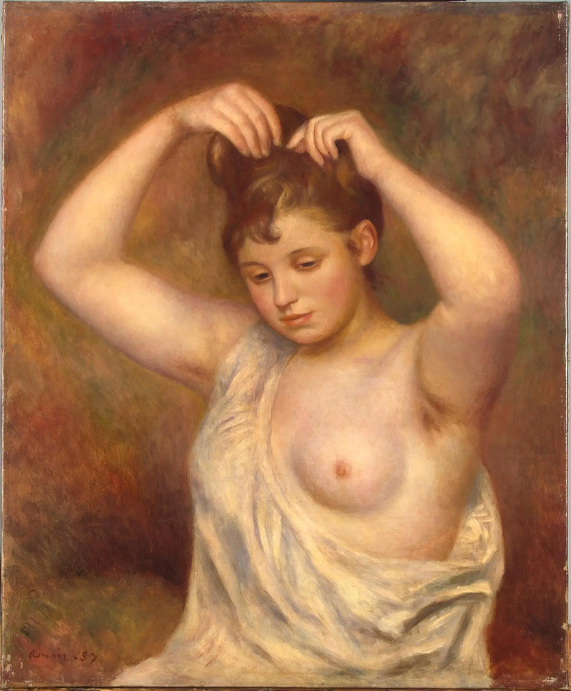 Woman Combing Her Hair - Pierre-Auguste Renoir