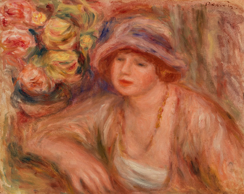 Woman Leaning - Pierre-Auguste Renoir