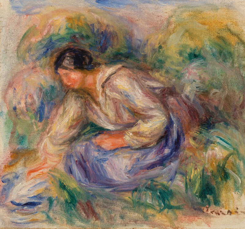 Woman in a Blue Skirt - Pierre-Auguste Renoir