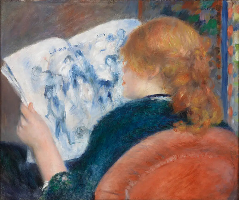 Young Woman Reading an Illustrated Newspaper - Pierre-Auguste Renoir