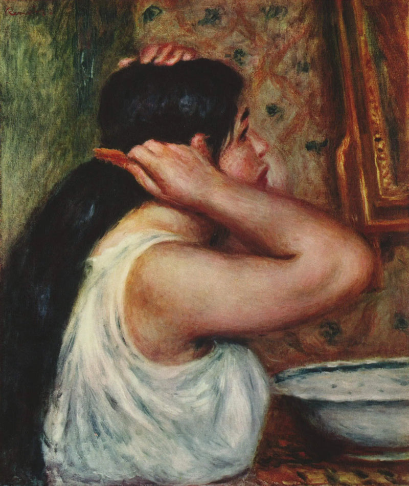 The Toilette: Woman Combing Her Hair - Pierre-Auguste Renoir