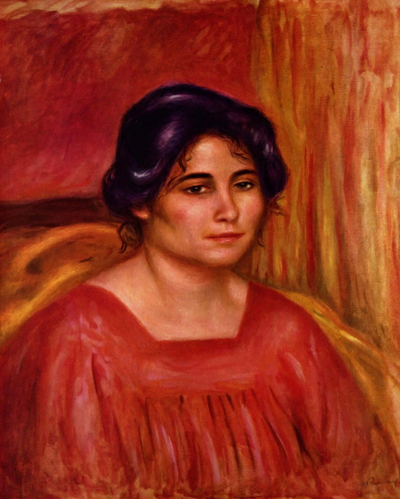 Gabrielle in a Red Dress - Pierre-Auguste Renoir