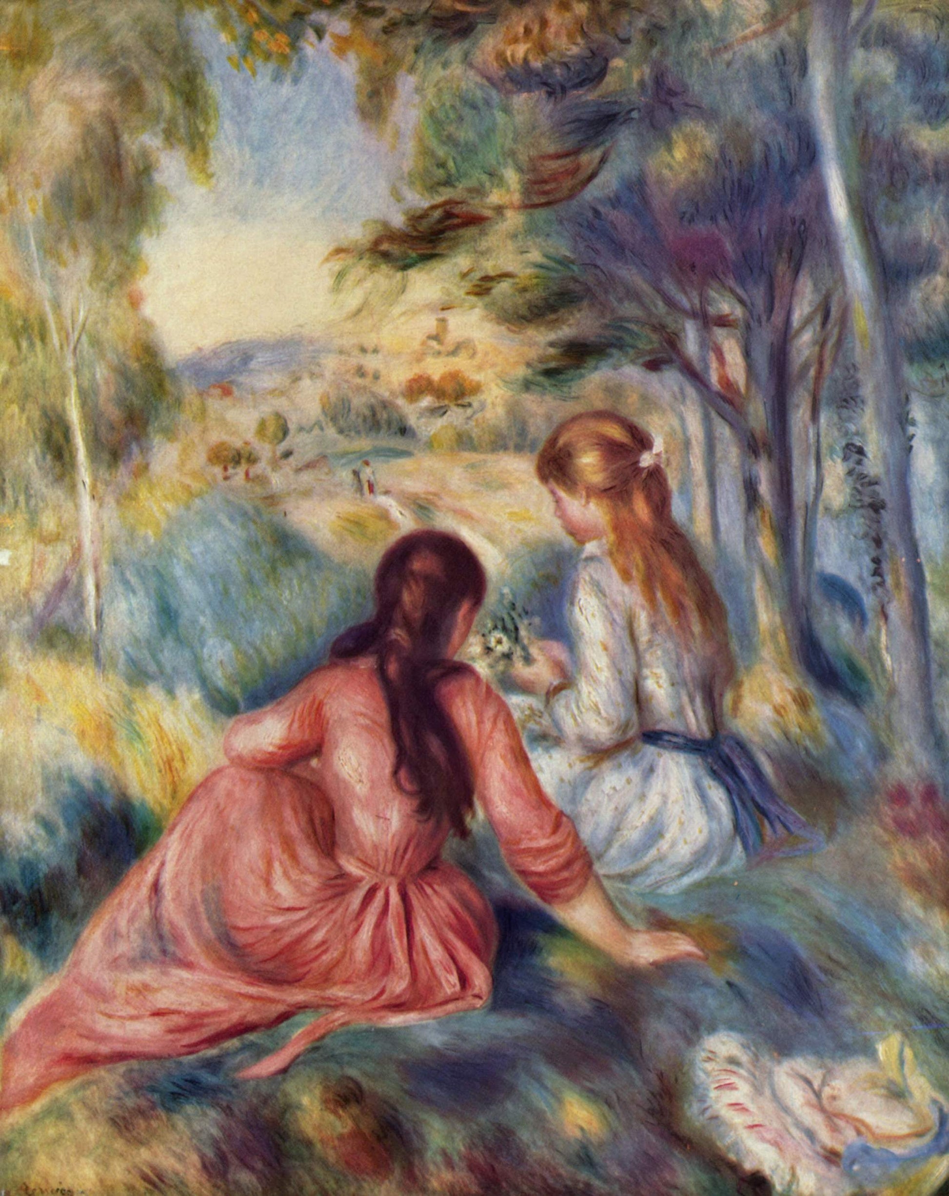 Reproduction du tableau « Dans le pré - Pierre-Auguste Renoir » par Alpha Reproduction en peinture à l’huile