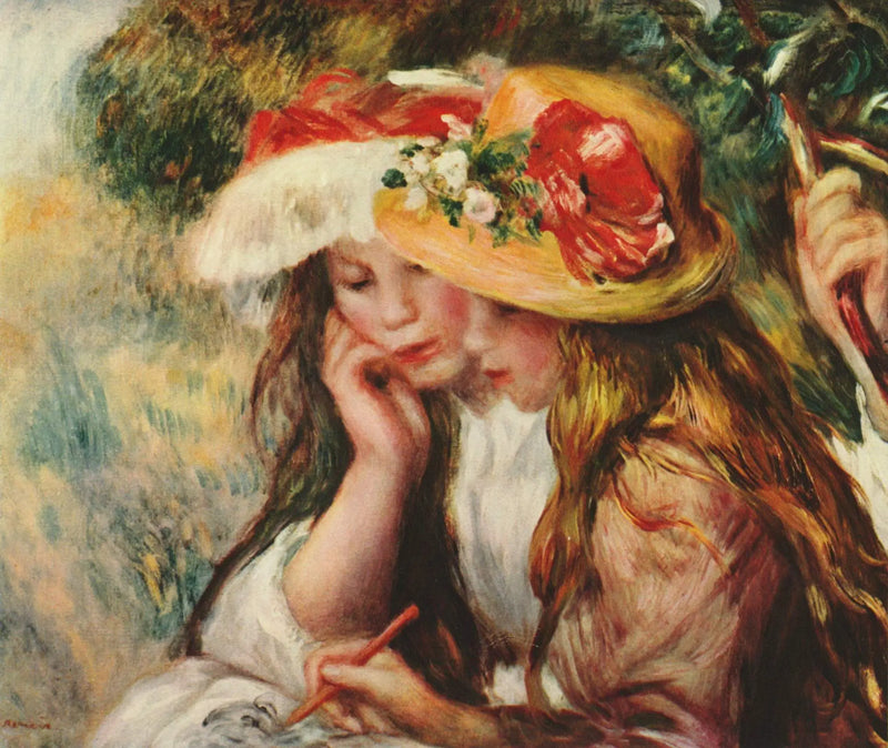 Young Girls Drawing - Pierre-Auguste Renoir
