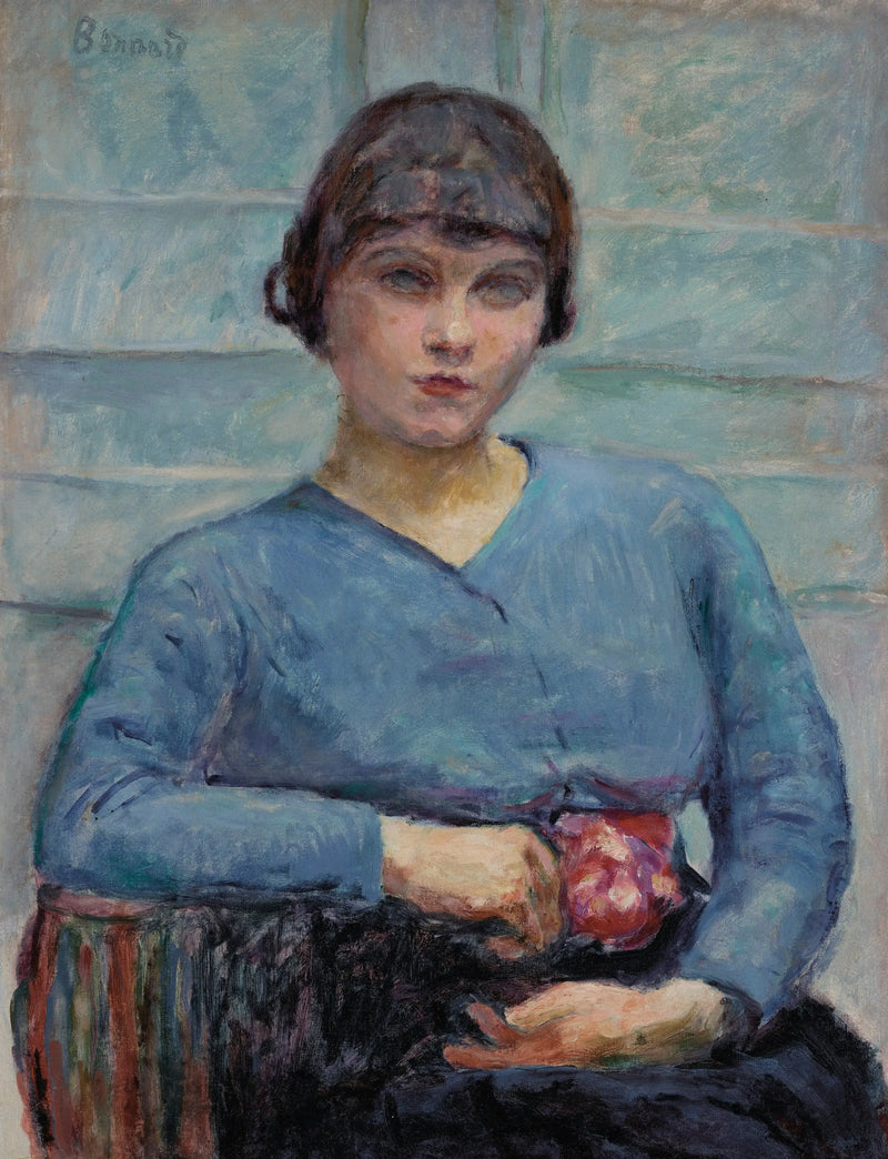 Young Girl in Blue, with the Rose - Pierre Bonnard