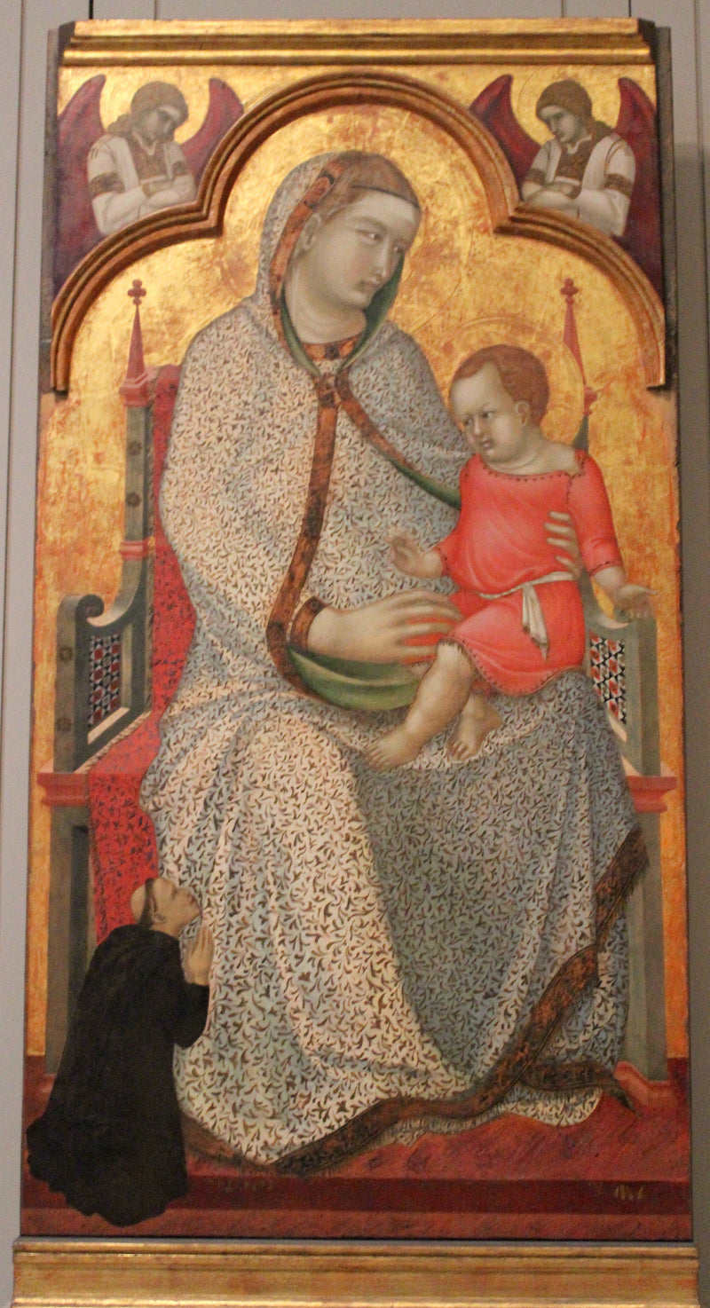 Virgin and Child in Majesty with Donors and Angels - Pietro Lorenzetti