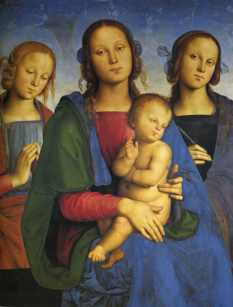The Virgin and Child between Saint Catherine of Alexandria and a Saint - Pietro Perugino