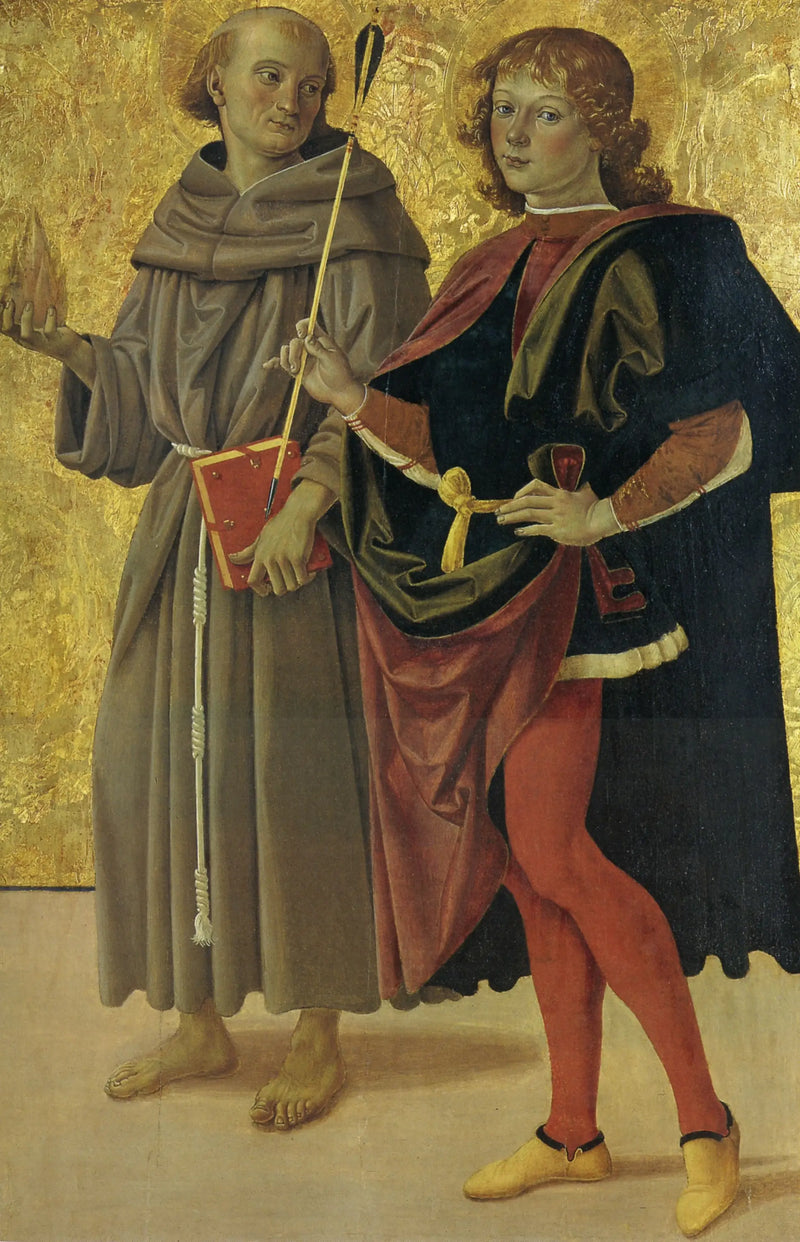 Saint Sebastian and a Franciscan saint - Pietro Perugino