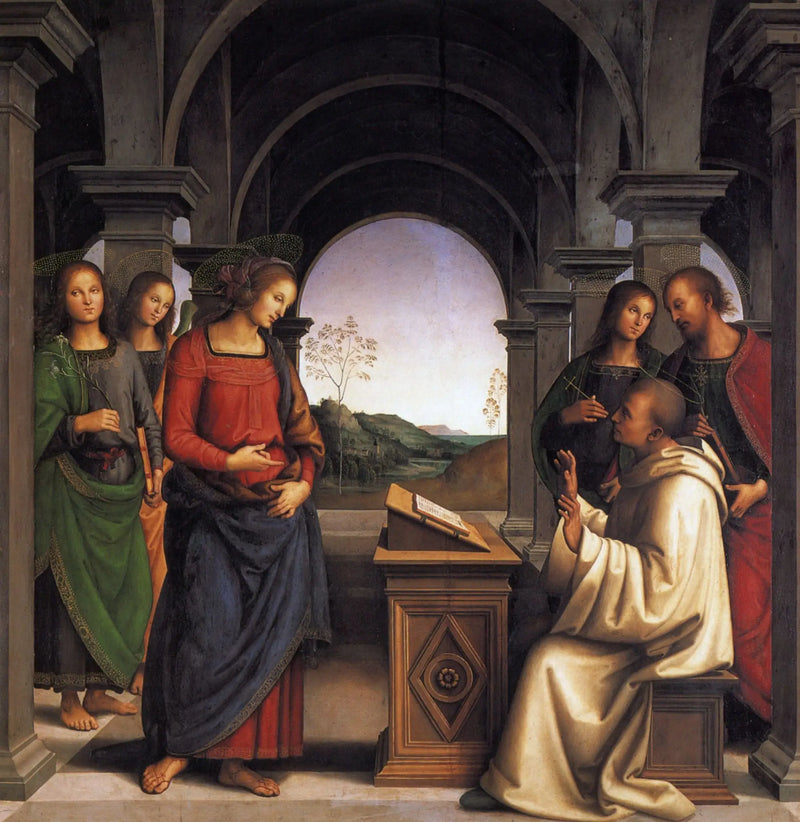 The Apparition of the Virgin to Saint Bernard - Pietro Perugino