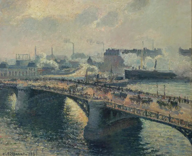 The Boïeldieu Bridge in Rouen - Camille Pissarro