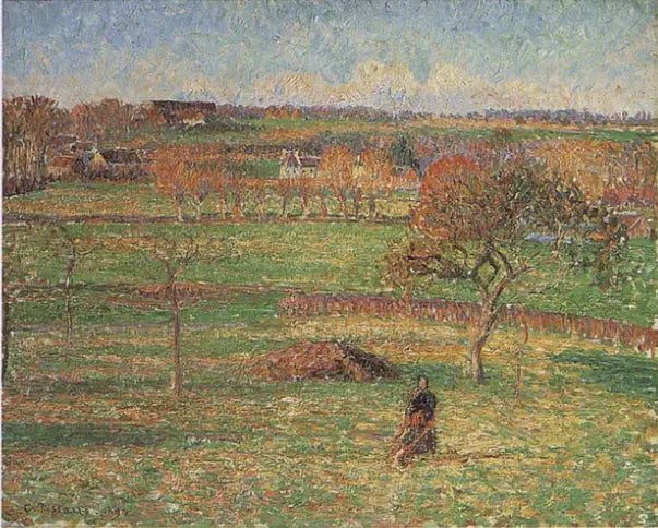 Bazincourt Meadows, Autumn - Camille Pissarro