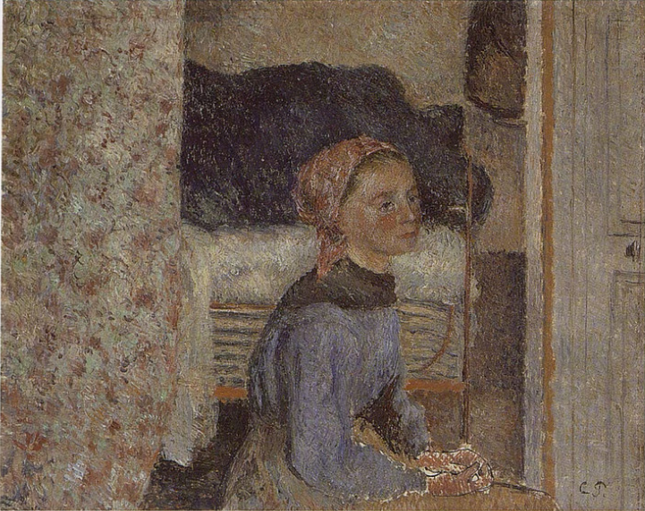 Reproduction du tableau « Paysanne, intérieure - Camille Pissarro » par Alpha Reproduction en peinture à l’huile