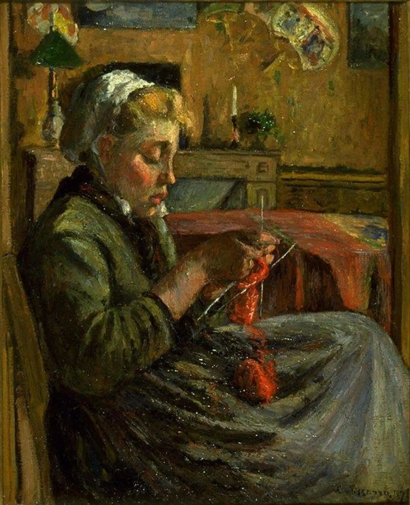 Young Girl Knitting - Camille Pissarro