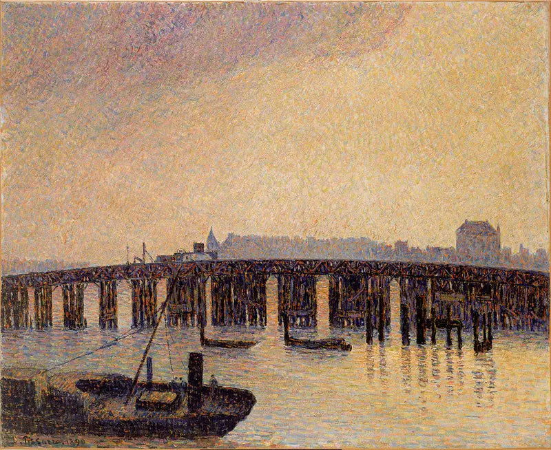 The Old Chelsea Bridge, London - Camille Pissarro