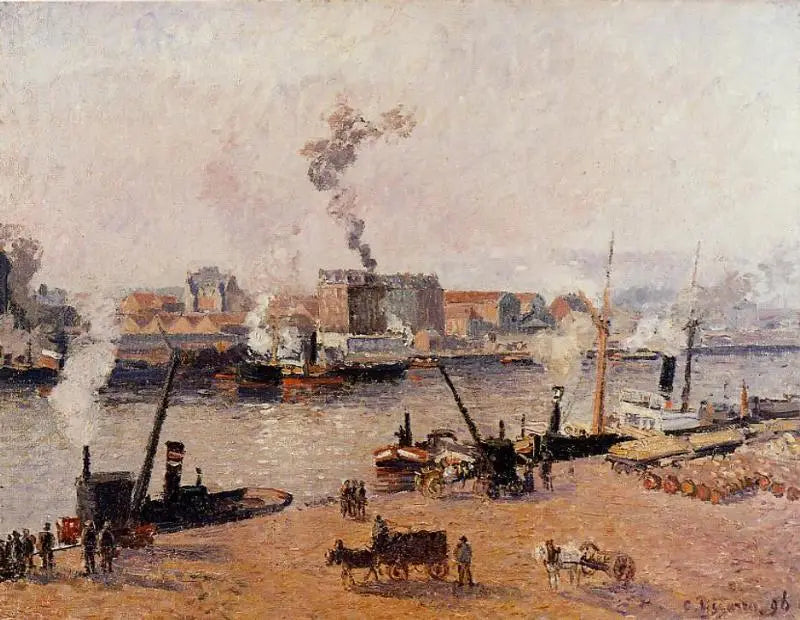 Misty Morning, Rouen - Camille Pissarro
