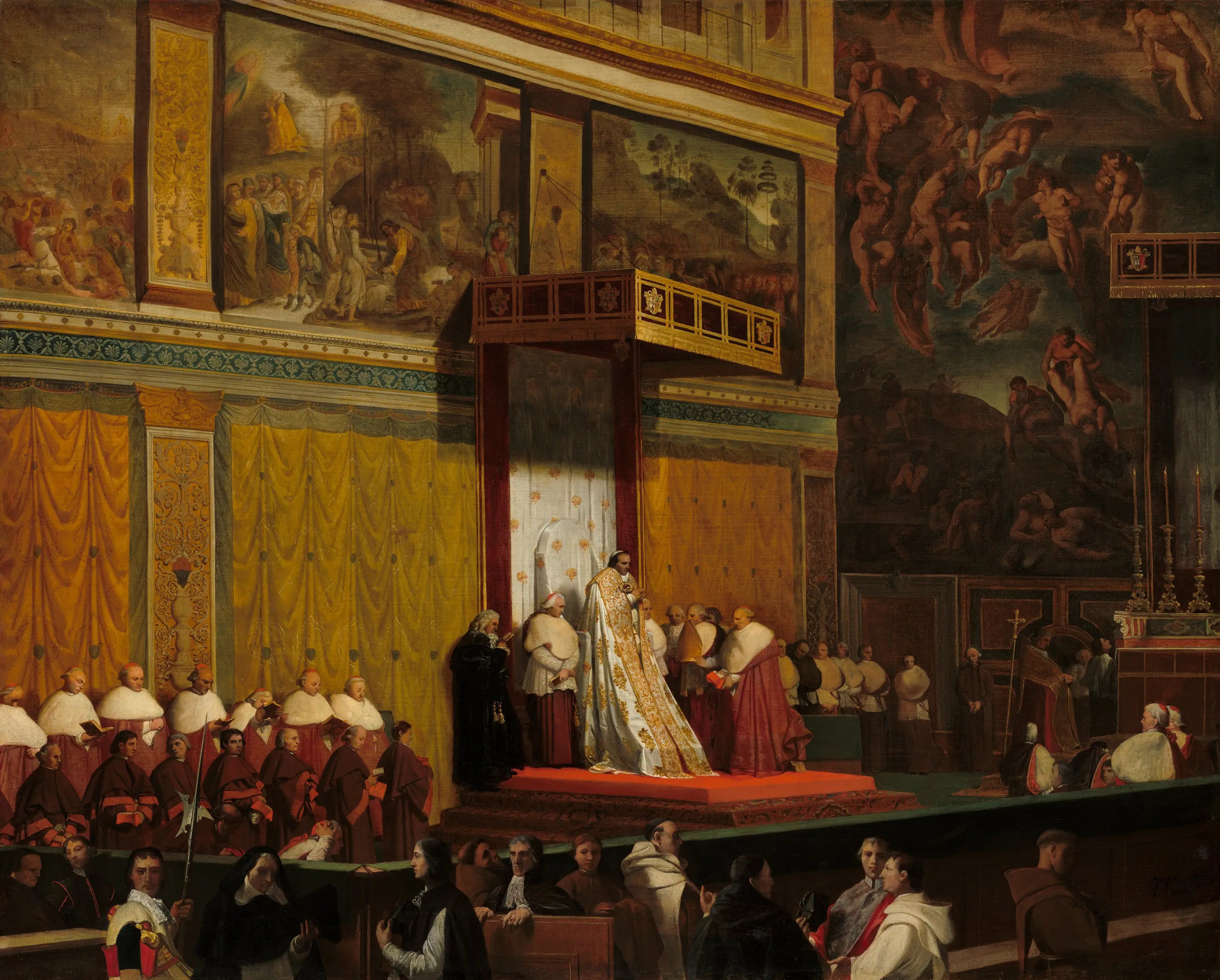 Le pape Pie VII dans la chapelle Sixtine - Jean-Auguste-Dominique Ingres - Alpha Reproduction
