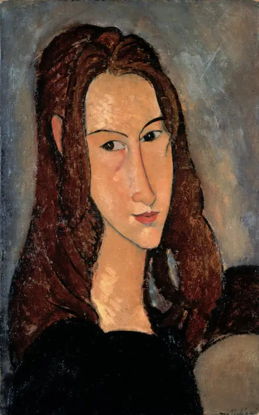 Reproduction du tableau « Tête de Jeanne Hébuterne vers la droite - Amedeo Modigliani » par Alpha Reproduction en peinture à l’huile
