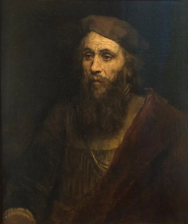 Half-length figure of a man with a beard and beret - Rembrandt