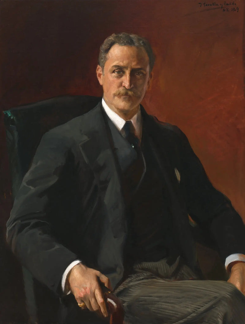 Portrait of Robert Bacon, 39th Secretary of State under the presidency of Theodore Roosevelt - Joaquín Sorolla
